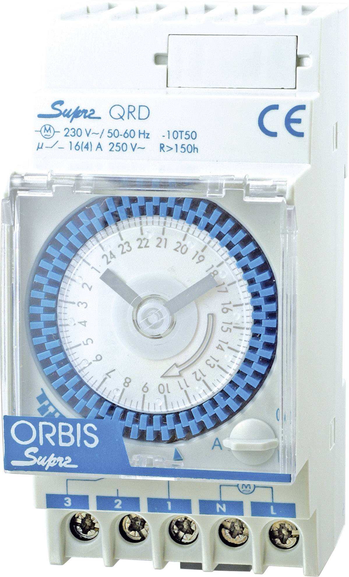 ORBIS ZEITSCHALTTECHNIK SUPRA QRS 230V Hutschienen-Zeitschaltuhr analog 120 V/AC, 230 V/AC, 12