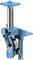 Hydraulischer Maschinenheber mit blauer Lackierung, Hebelarm und robustem Zylinder zur sicheren Lastaufnahme und Hebebewegungen.