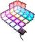 Ein Quadrat von bunten, leuchtenden LEDs, verbunden mit einer 9-Volt-Batterie.