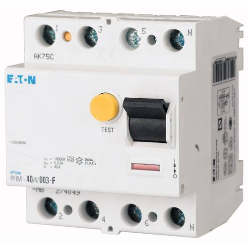 Eaton 187456 PFIM-40/4/003-G/F FI-Schutzschalter für Mischfrequenzen G/F 4polig 40 A 0.03 A 230 V