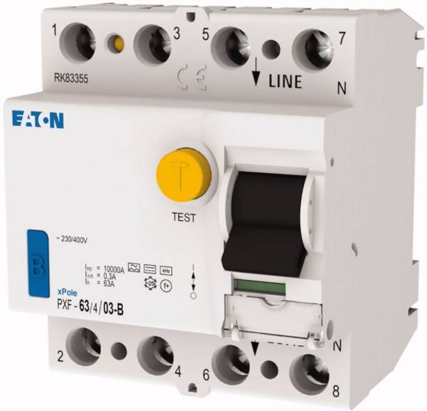 Eaton 300303 PXF-63/4/03-B FI-Schutzschalter allstromsensitiver FI B   4polig 63 A 0.3 A 230 V, 400 V