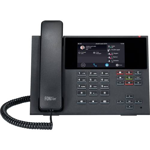 Auerswald COMfortel D-400 Schnurgebundenes Telefon, VoIP Anrufbeantworter, Freisprechen, PoE, Headsetanschluss Touch-Far...