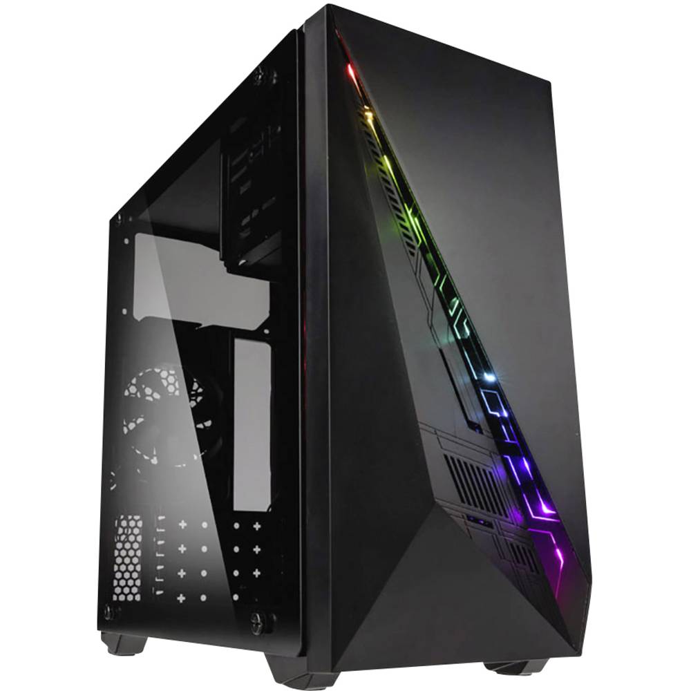 Kolink Inspire K2 A-RGB Midi-tower Gaming-behuizing Zwart 1 voorgeÃ¯nstalleerde ventilator, GeÃ¯nteg