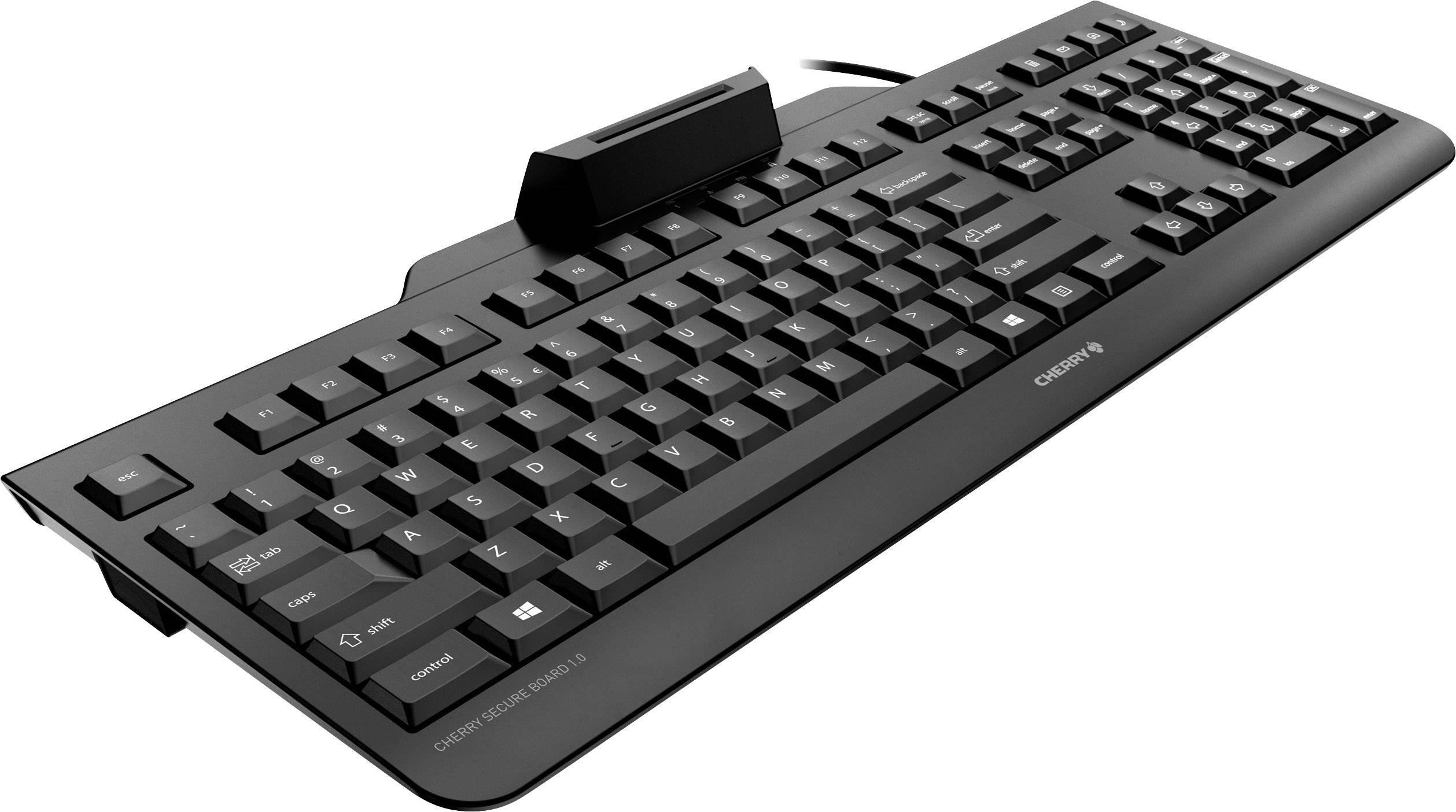 CHERRY Secure Board 1.0 USB Tastatur Deutsch, QWERTZ Schwarz Chipkarten-Leser-1