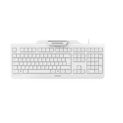 Image of CHERRY Secure Board 1.0 USB Tastatur US-Englisch, QWERTY (EU) Weiß, Grau Chipkarten-Leser