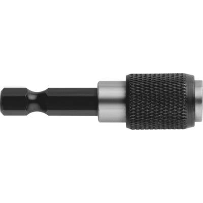 Kraftform Bit-Halter aus schwarzem Metall und strukturiertem Griff, für den Antrieb von Schrauben mit Elektrowerkzeugen oder Handschraubendrehern.