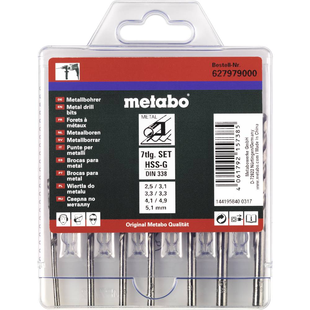 Metabo 627979000 Staal Spiraalboor 7-delig DIN 338 7 stuk(s)