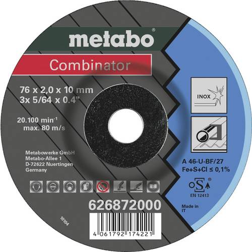 Metabo Combinator 626872000 Trennscheibe gekröpft 76 mm 1 St. INOX