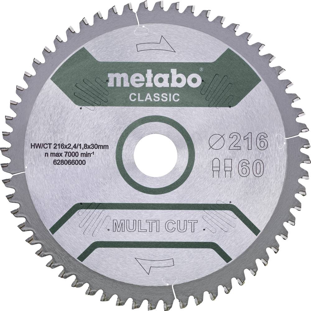 Metabo MULTI CUT CLASSIC 628667000 Cirkelzaagblad 305 x 30 x 2.2 mm Aantal tanden: 80 1 stuk(s)