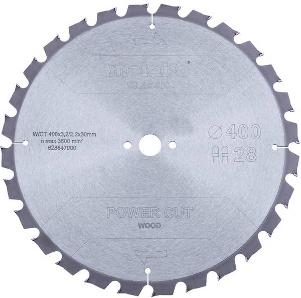 Metabo POWER CUT WOOD CLASSIC 628647000 Kreissägeblatt 400 x 30 x 2.2 mm Zähneanzahl: 28 1 St.