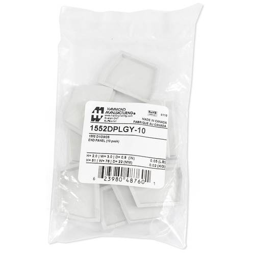 Hammond Electronics 1552DPLGY-10 Endplatte ABS Kunststoff Grau (L x B x H) 51 x 76 x 23 mm 10 St.