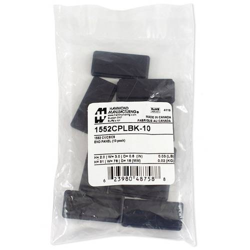 Hammond Electronics 1552CPLBK-10 Endplatte ABS Kunststoff Schwarz (L x B x H) 51 x 76 x 16 mm 10 St.