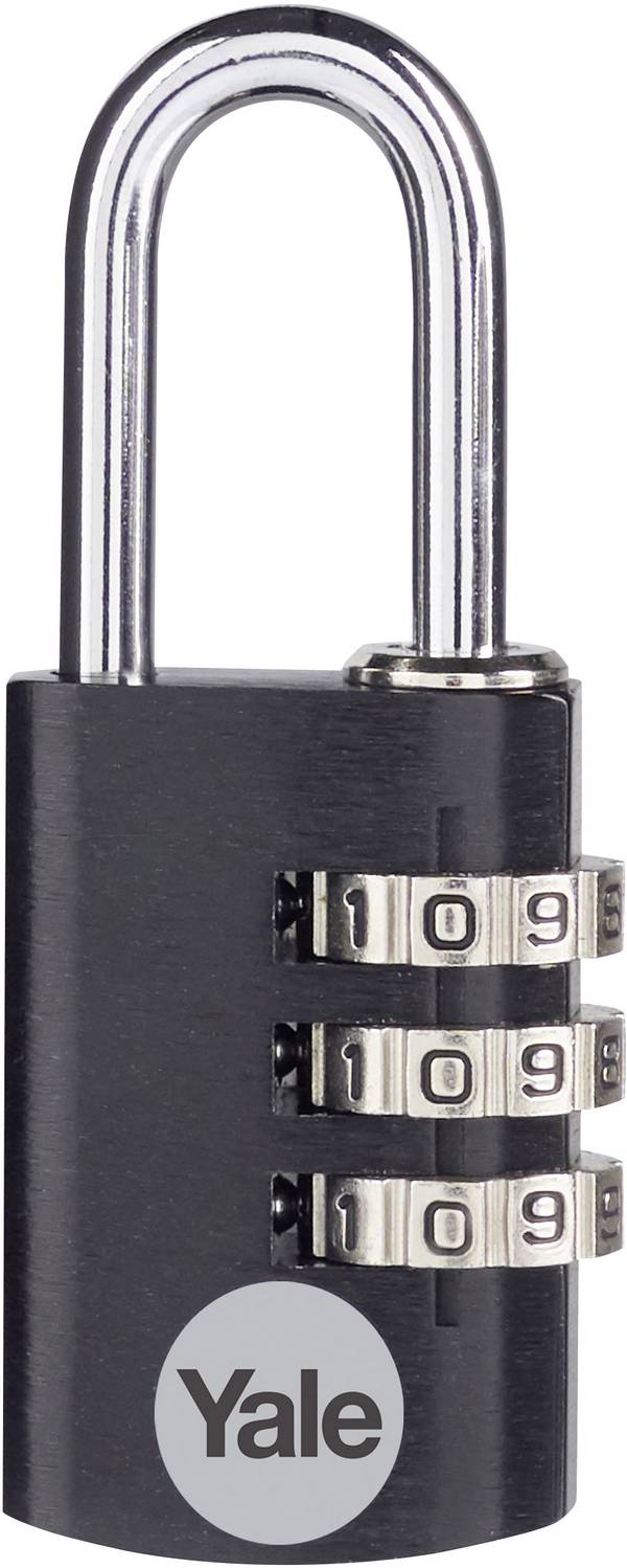 YALE YE3CB/20/121/1/BK Vorhängeschloss 20 mm Schwarz Zahlenschloss