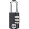 YALE YE3CB/20/121/2/BK Vorhängeschloss 20 mm Schwarz Zahlenschloss