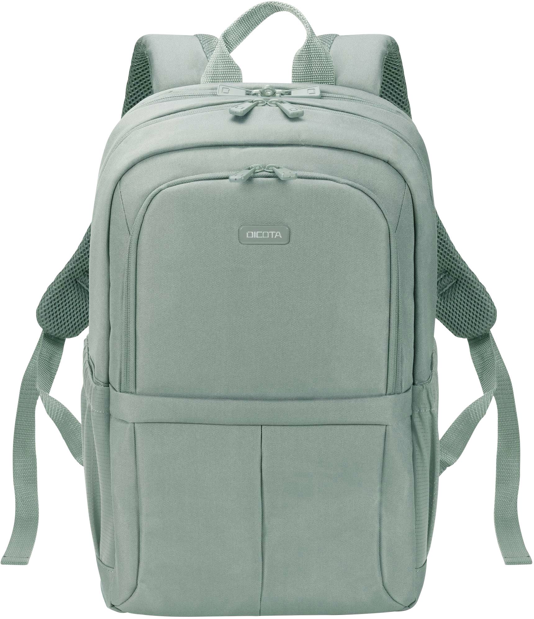 Ein grüner Rucksack mit mehreren Fächern und verstellbaren Schultergurten, geeignet für den täglichen Gebrauch oder Reisen.