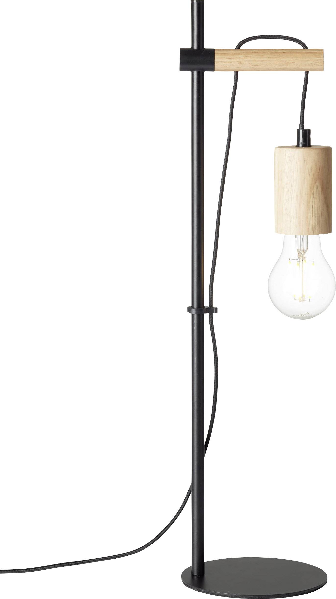 Brilliant Jenji 99079/06 Tischlampe E27 40 W Holz (hell), Schwarz