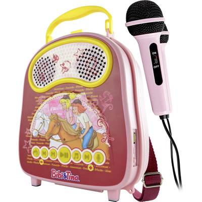X4 Tech Bobby Joey Casey Music Bibi & Tina Karaoke-Anlage Bluetooth®, USB Inkl. Mikrofon Rosa