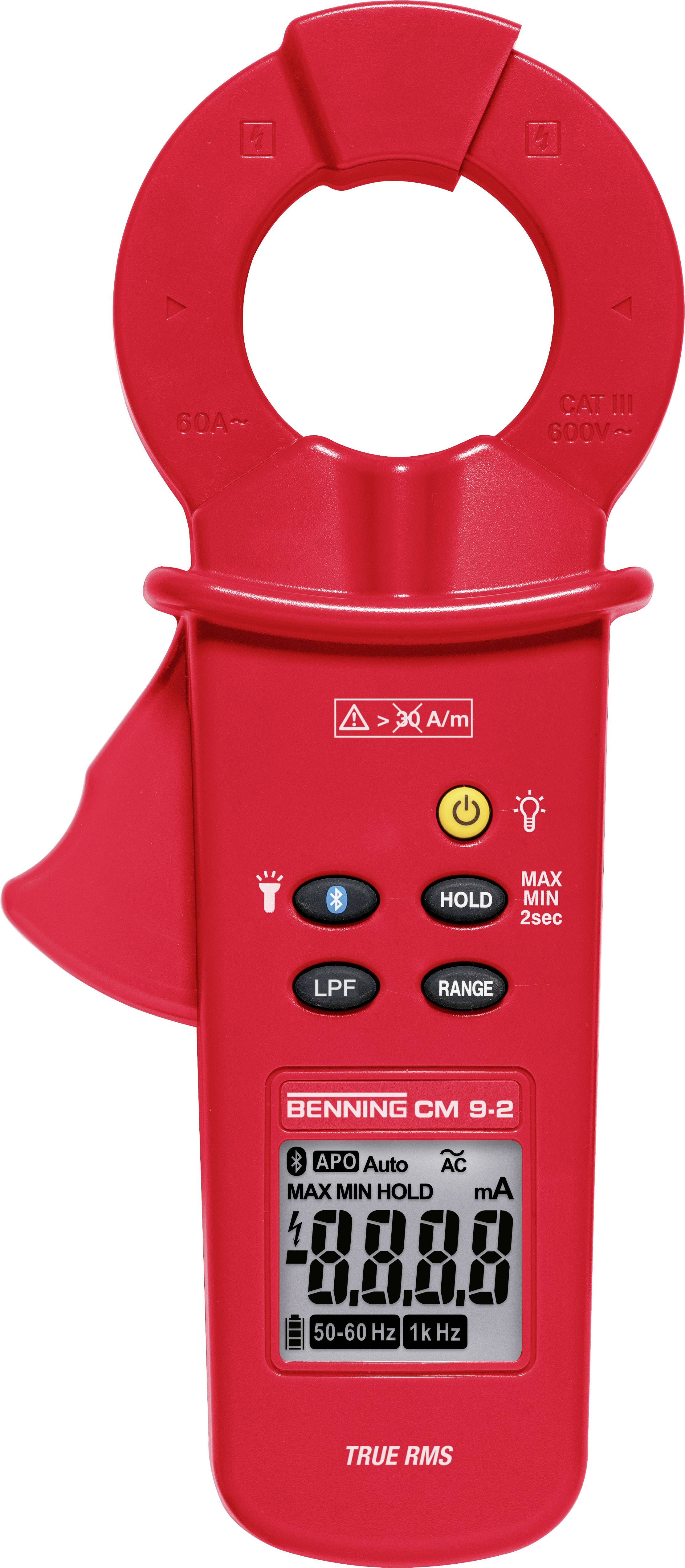 Benning CM 1-2 Digital Stromzangen-Multimeter – Messbereich Bis 400 A AC, Mit Durchgangsprüfung, Cat III 600 V