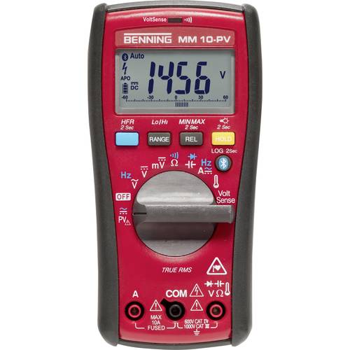 Benning MM 10-PV Hand-Multimeter kalibriert (DAkkS-akkreditiertes Labor) digital Datenlogger CAT IV 600 V Anzeige (Count...