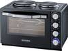 Severin TO 2065 Minibackofen mit manueller Temperatureinstellung, Timerfunktion, kabelgebunden, inkl. Herdplatten, mit Grillspieß, Grillfunktion, Umluft-Funktion 30 l