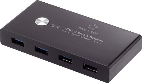 Renkforce RF-SHB-200 4 Port USB 3.2 Gen 1-Umschalter + Hub (USB 3.0) Schwarz