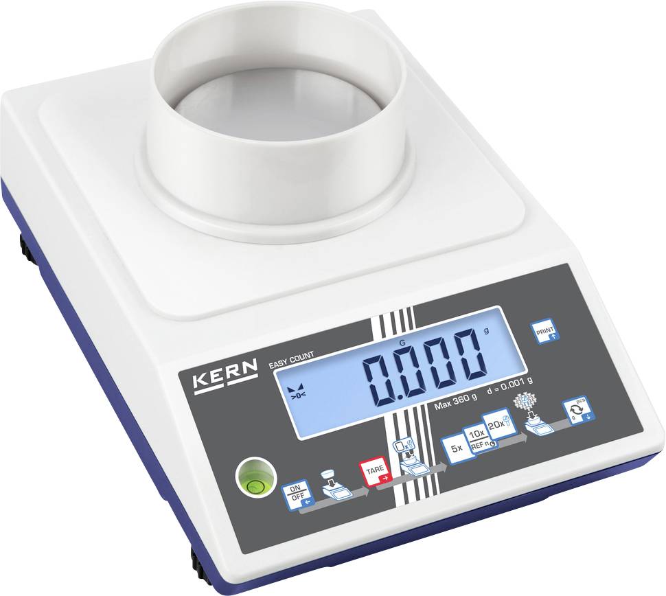 Kern CKE 360-3+C Zählwaage CKE 360-3+C kalibriert (DAkkS-akkreditiertes Labor) Wägebereich (max.) 360 g Ablesbarkeit 1 m...