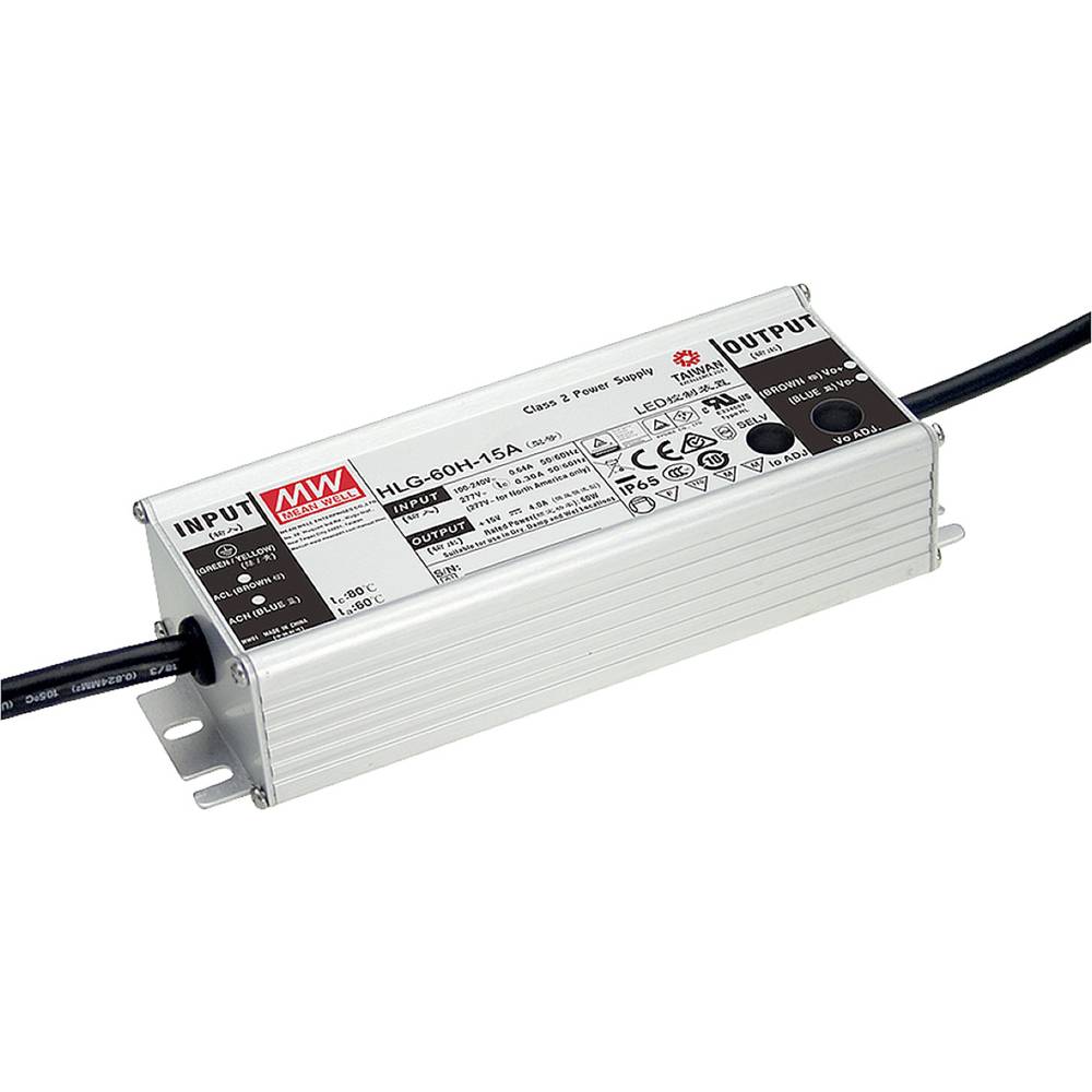 LED-driver 48 V-DC 62.4 W 1.3 A Constante spanning, Constante stroomsterkte Mean Well