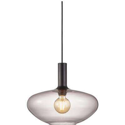 Hängelampe mit runder Glaskugel und sichtbarer Glühbirne, modernes Design.