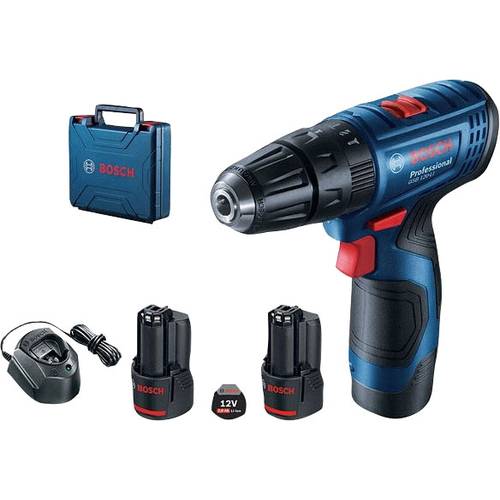 Bosch Professional GSR 120-LI GSR 120-LI Akku-Bohrschrauber 12 V 2.0 Ah Li-Ion inkl. 2. Akku, inkl. Ladegerät, inkl. Kof...