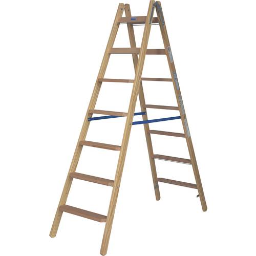 Krause 818348 Holz Stufen-Doppelleiter klappbar, inkl. Eimerhaken Arbeitshöhe (max.): 3.25 m Kiefer EN 131 16 kg