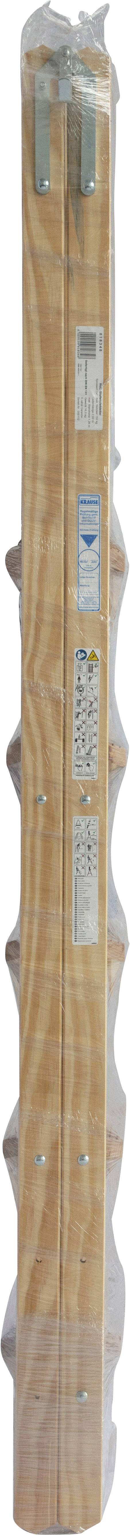 Ein länglicher Holzgegenstand mit gezackten Metallteilen an den Seiten, möglicherweise ein Werkzeug oder Baugerät.