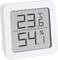 Ein digitales Thermometer zeigt 23,6 Grad Celsius und 54 Prozent Luftfeuchtigkeit an.