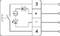 Schaltschema eines elektronischen Bauteils mit Dioden und Widerständen, zeigt Stromfluss zwischen Anschlüssen 3 und 4.