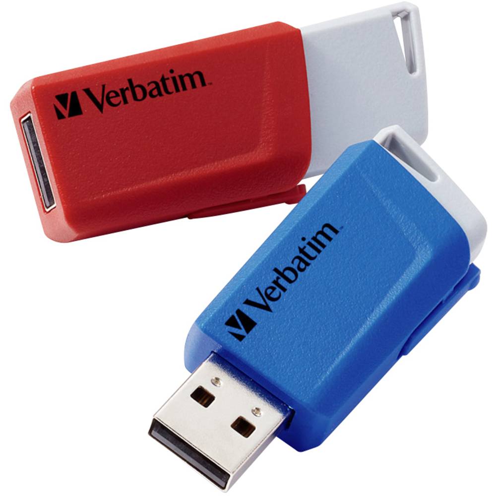 Verbatim V Store N CLICK USB-stick 32 GB USB 3.0 Rood, Blauw 49308