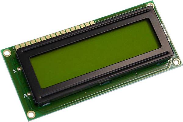 Display Elektronik LCD-Display   Gelb-Grün 16 x 2 Pixel (B x H x T) 80 x 36 x 9.6 mm DEM16216SYH-LY