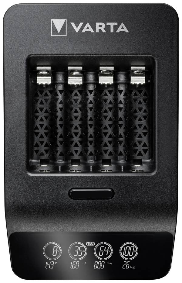 Varta LCD Smart Charger+ 4x 56706 Rundzellen-Ladegerät NiMH Micro (AAA), Mignon (AA)