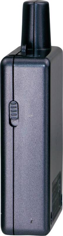 'Seitenansicht eines alten, schwarzen Mobiltelefons mit hervorstehender Antenne.'