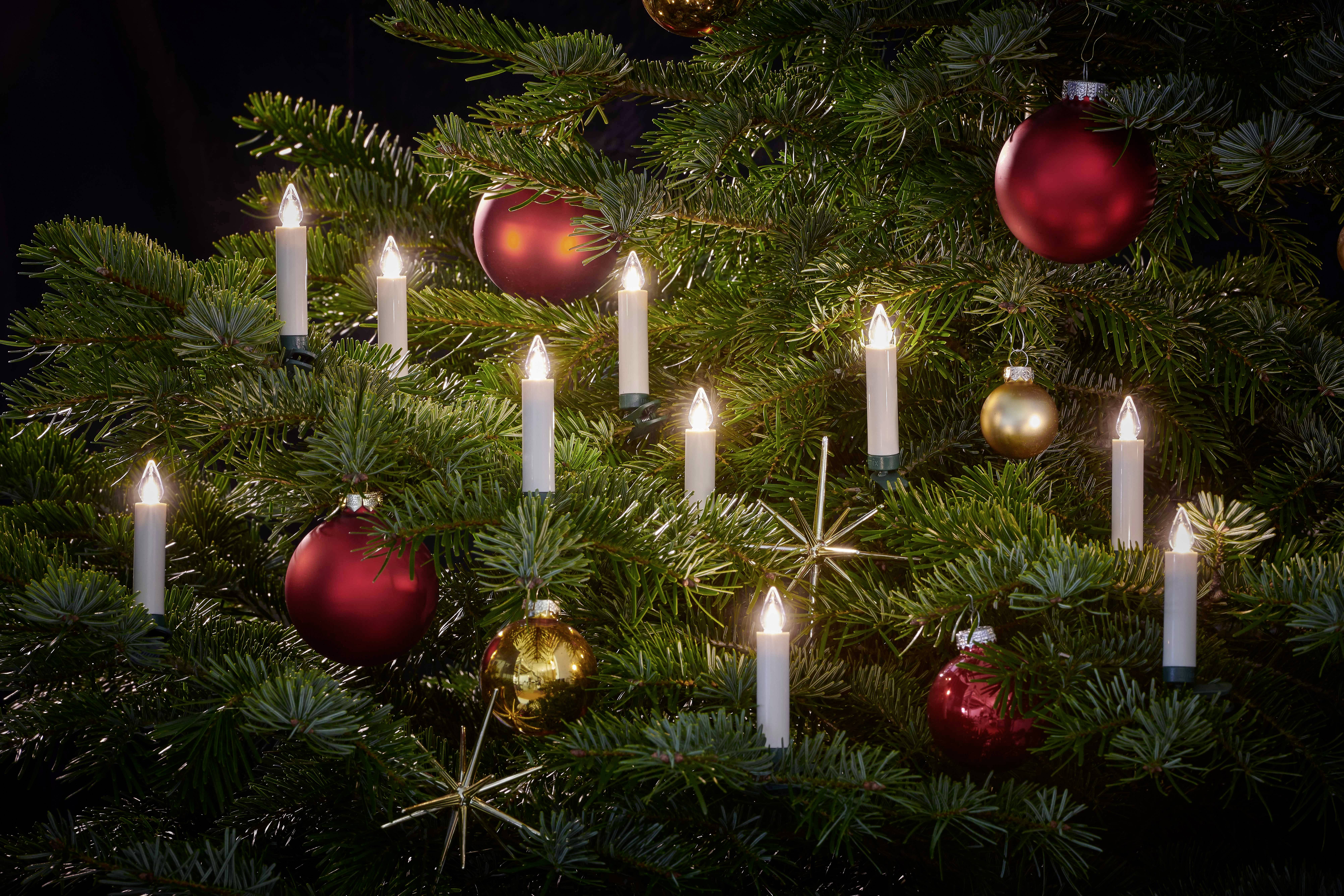 Krinner 77122 Funk-Weihnachtsbaum-Beleuchtung Kerze Innen/Außen batteriebetrieben Anzahl Leuchtmittel 12 LED Warmweiß di-2