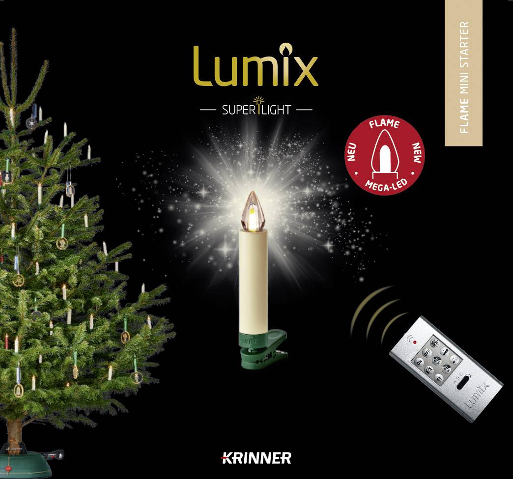 Krinner 77122 Funk-Weihnachtsbaum-Beleuchtung Kerze Innen/Außen batteriebetrieben Anzahl Leuchtmittel 12 LED Warmweiß di-3