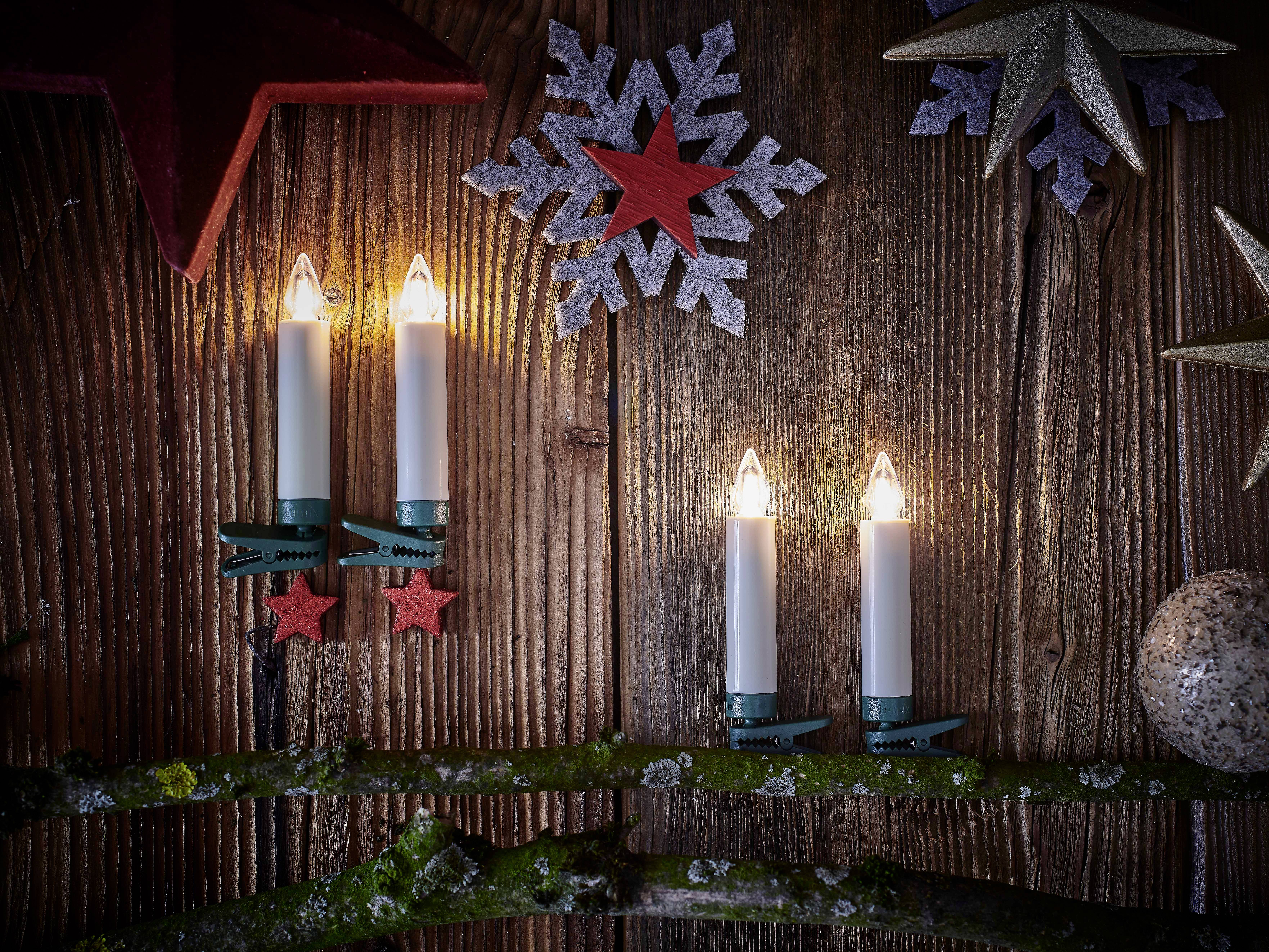 Krinner 77122 Funk-Weihnachtsbaum-Beleuchtung Kerze Innen/Außen batteriebetrieben Anzahl Leuchtmittel 12 LED Warmweiß di-4