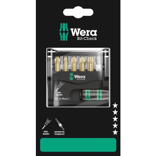 Thumbnail - Wera Bit-Check 12 Wood 1 SB 05136390001 Bit-Set 1/4 (6.3 mm) inkl. Bithalter