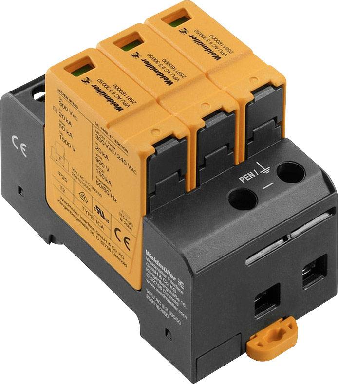 Thumbnail - Weidmüller 2591160000 VPU AC II 3 300/50 Überspannungsableiter 50 kA 1 St.