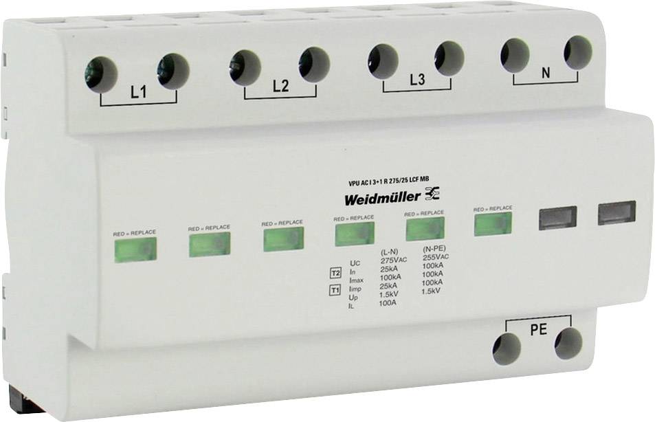 Weidmüller 2638070000 VPU AC I 3+1 R 275/25 LCF MB Überspannungsableiter 100 kA 1 St.