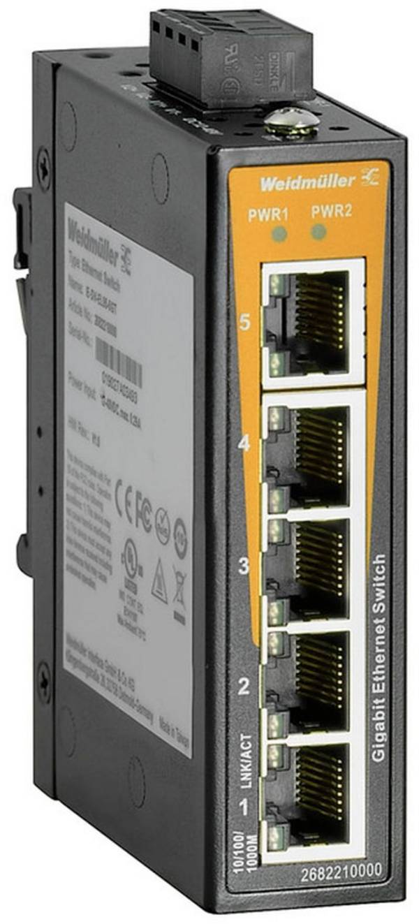 Weidmüller 2682210000 IE-SW-EL05-5GT Industrial Ethernet Switch 5 Port 10 GBit/s PoE-Funktion