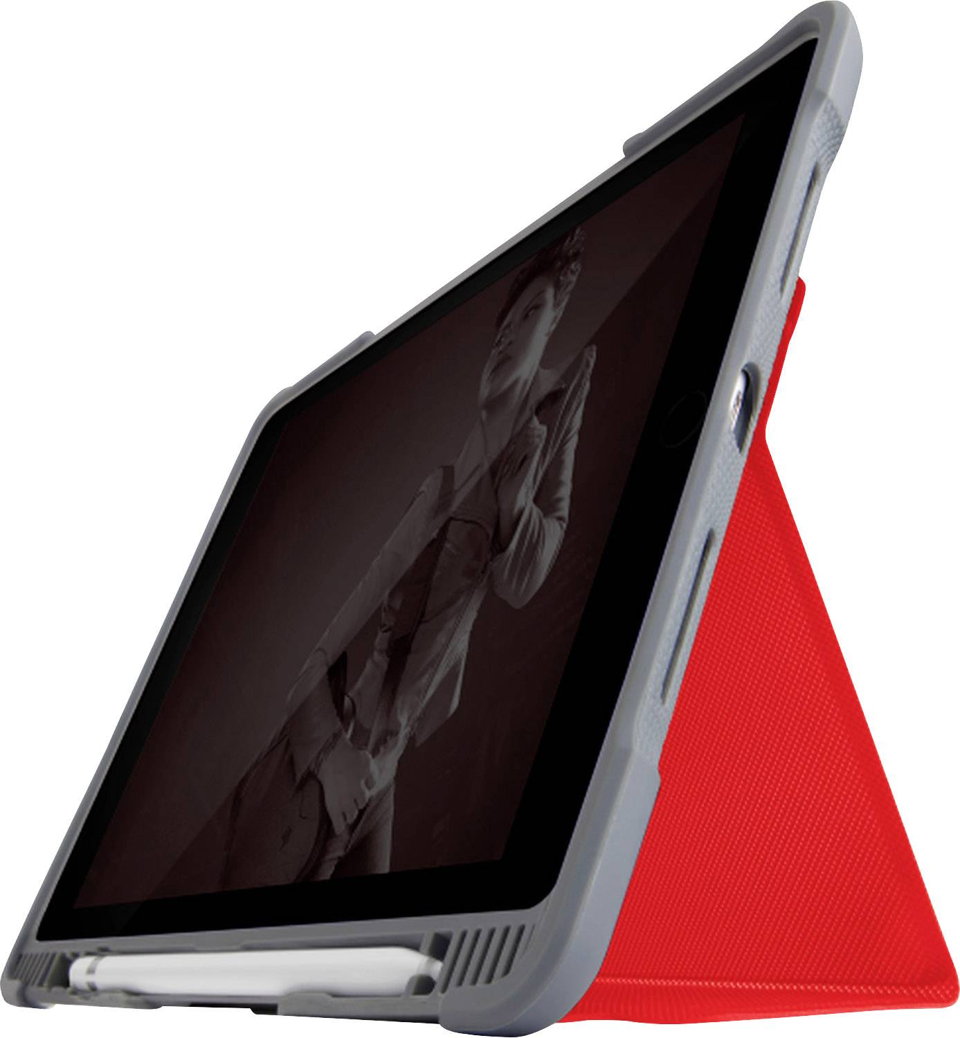 STM GOODS iPad Cover / Tasche BookCase Passend für Apple-Modell: iPad 10.2 (2019) Rot (transpar