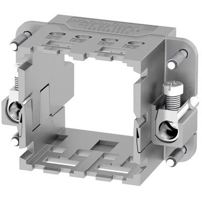 Metallischer Montagehalter für elektronische Komponenten mit Schrauben zur Befestigung. Geeignet für standardisierte Gehäuse.