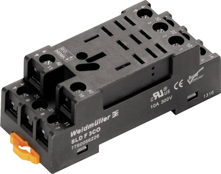 Weidmüller SLD F 3CO Relaissockel Passend für Serie (Relais): Weidmüller Serie D-SERIES DRL (L x B x H) 30 x 34 x 84.6 mm 10 St.