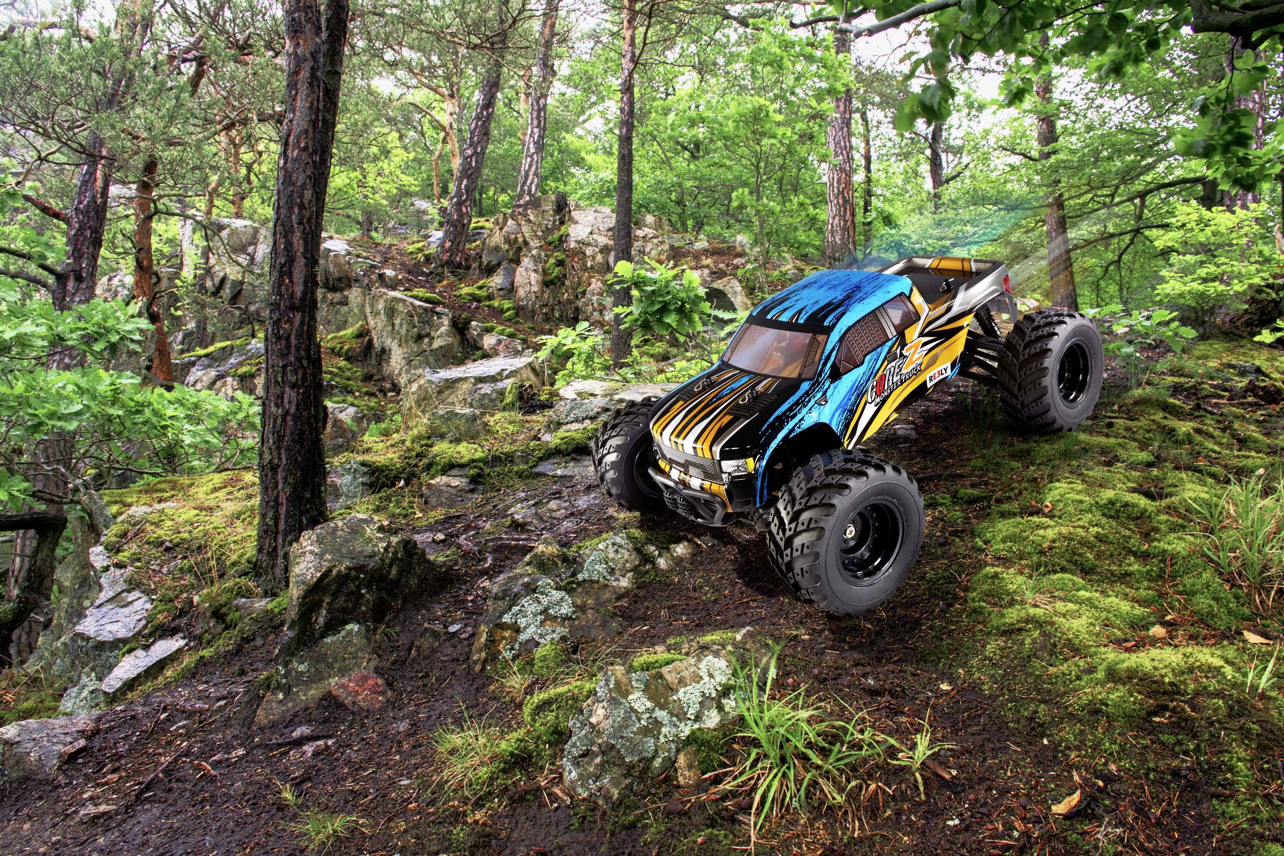 Reely CORE Z Brushed 1:10 XS RC Einsteiger Modellauto Elektro Monstertruck Allradantrieb (4WD) RtR 2,4 GHz inkl. Akku un-10