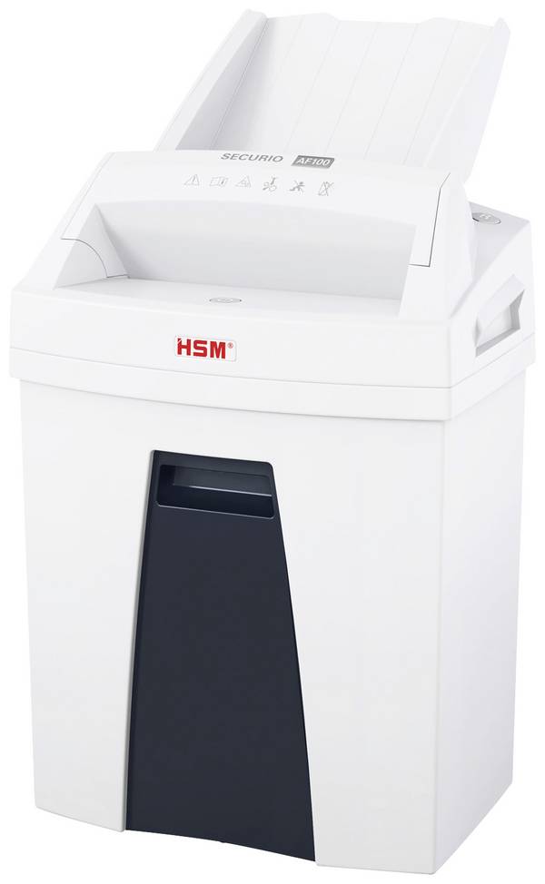 HSM Securio AF100 Aktenvernichter 7 Blatt Partikelschnitt 4 x 25 mm P-4 25 l Vernichtet auch Büroklammern, Heftklammern, Kreditkarte