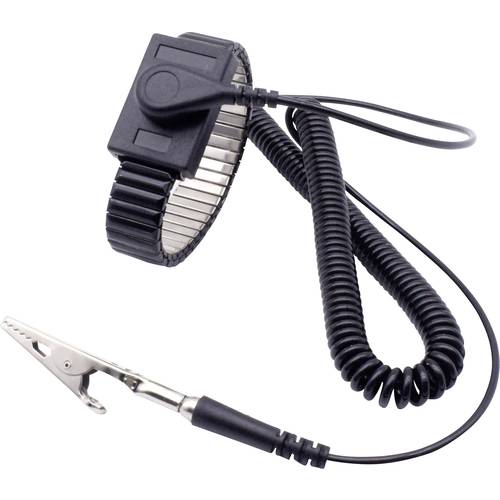 Thumbnail - Quadrios ESD-Handgelenkband Schwarz Druckknopf 4 mm